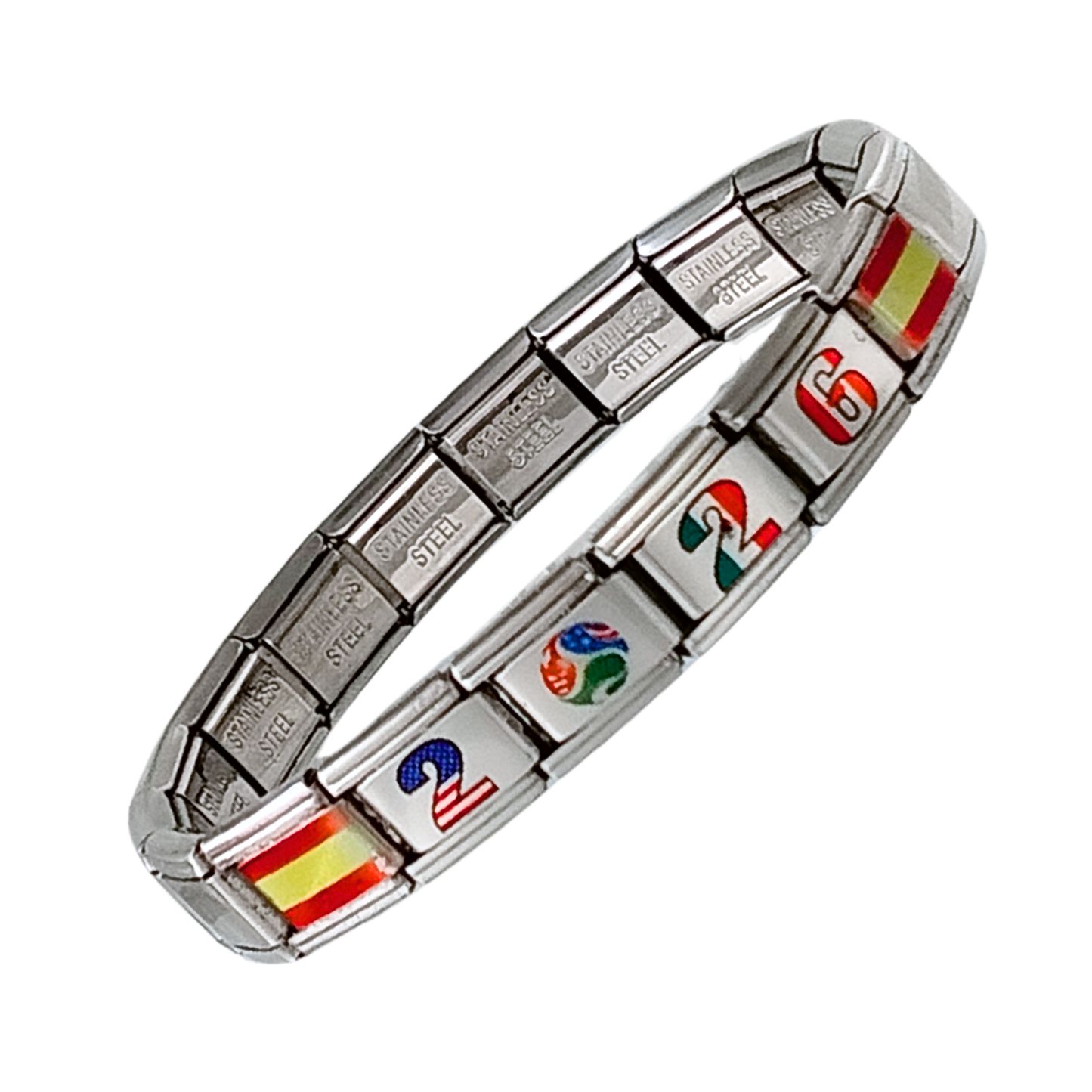 Pulsera Mundial Fútbol 2026 España - Acero Inoxidable - Ajustable