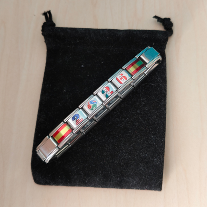 Pulsera Mundial Fútbol 2026 España - Acero Inoxidable - Ajustable