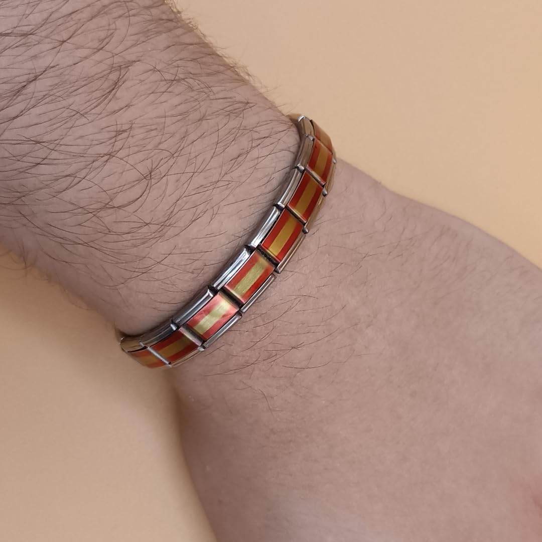 Pulsera Bandera de España – Eslabones de Acero Inoxidable con Estilo y Durabilidad