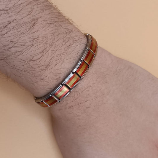 Pulsera Bandera de España – Eslabones de Acero Inoxidable con Estilo y Durabilidad