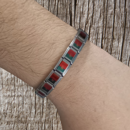 Pulsera con Bandera de Portugal – Acero Inoxidable, Regalo Original