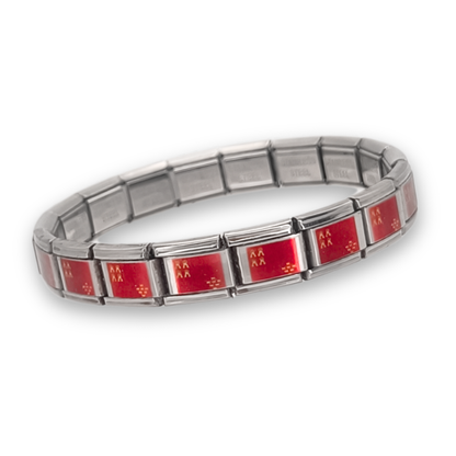 Pulsera con Bandera de Murcia – Acero Inoxidable, Regalo Original de Comunidad Autónoma