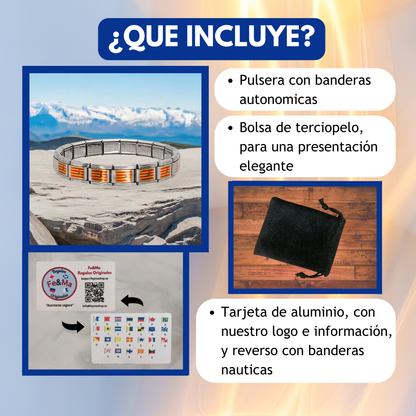 Pulsera con Bandera de Aragón – Acero Inoxidable, Regalo Original de Comunidad Autónoma