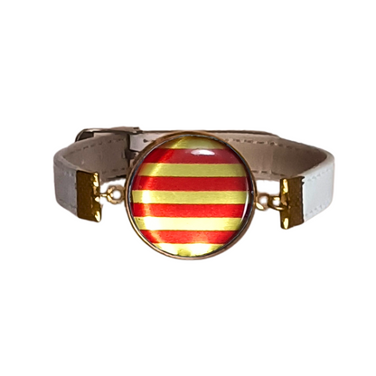 Pulsera con Bandera de Cataluña - Medallón en Correa Ajustable, Regalo Original con Orgullo de Comunidad Autónoma