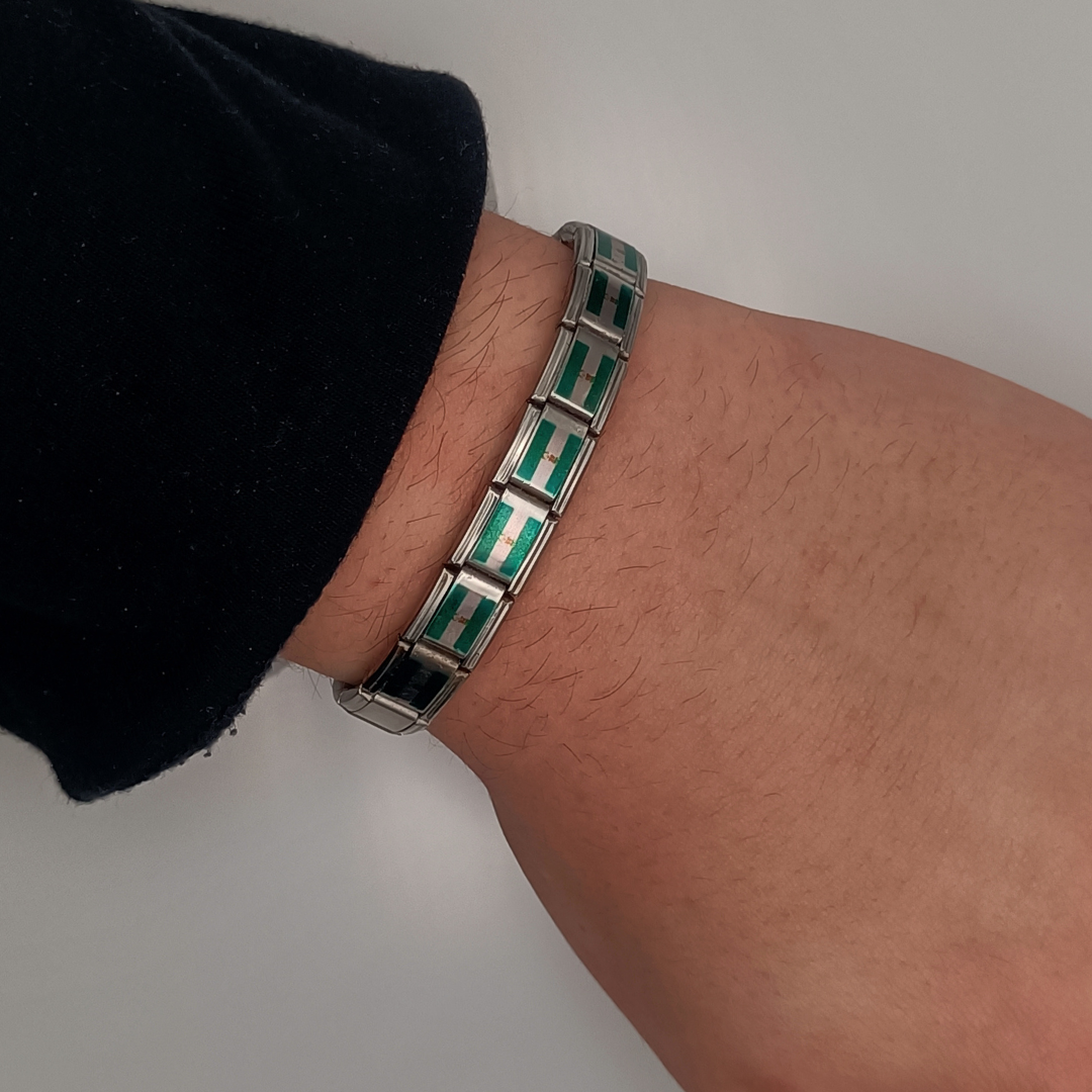 Pulsera con Bandera de Andalucía – Acero Inoxidable, Regalo Original de Comunidad Autónoma