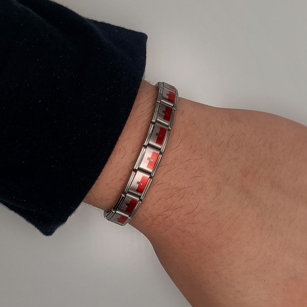 Pulsera con Bandera de Cantabria – Acero Inoxidable, Regalo Original de Comunidad Autónoma