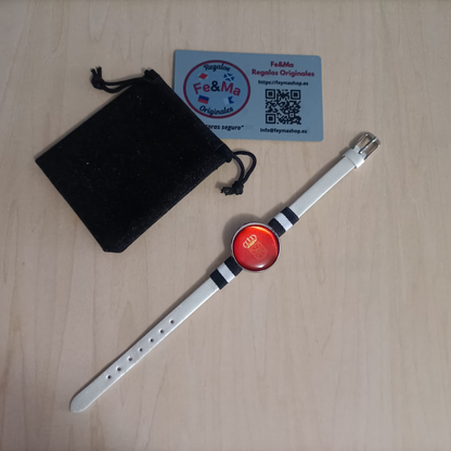 Pulsera con Bandera de Navarra - Medallón en Correa Ajustable, Regalo Original con Orgullo de Comunidad Autónoma