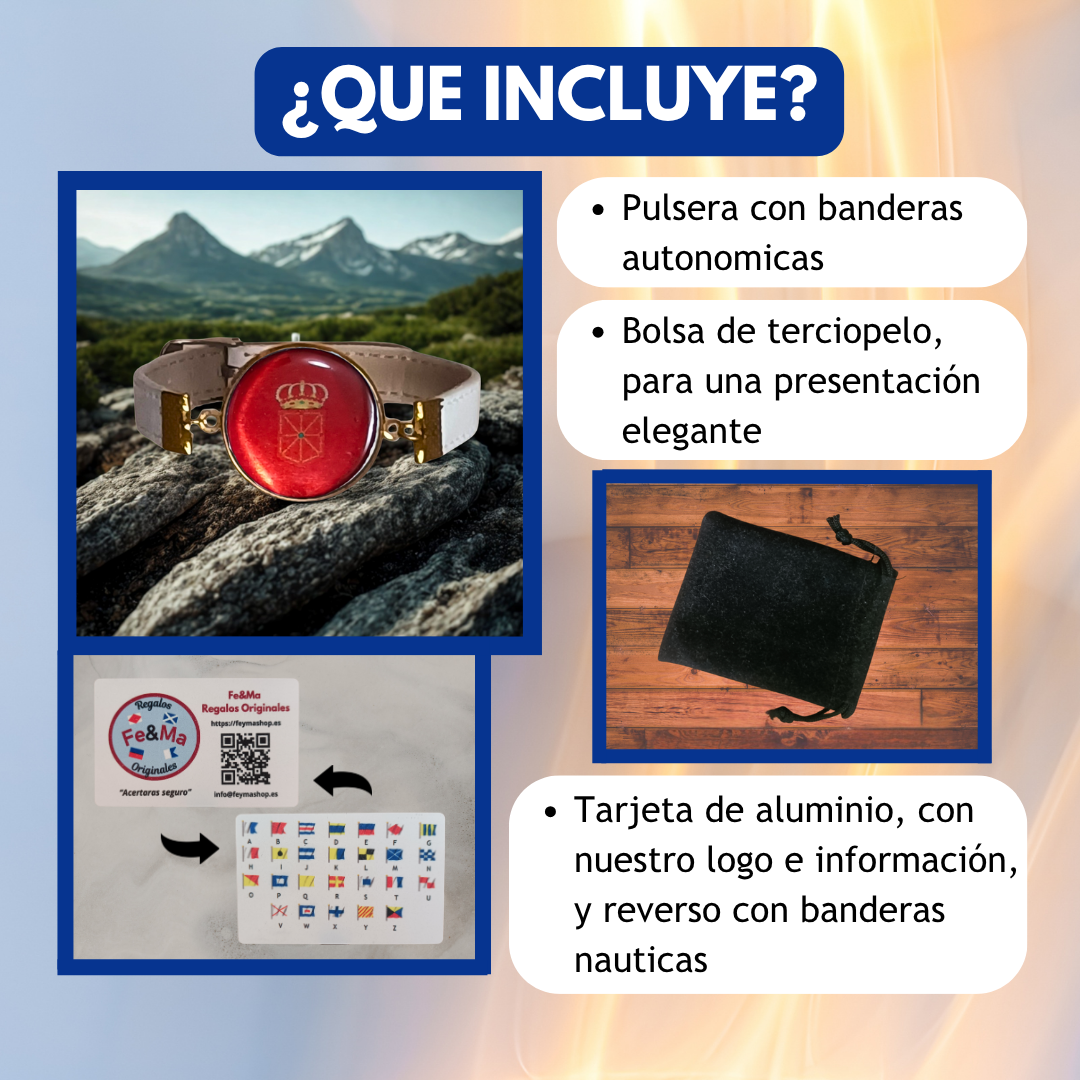 Pulsera con Bandera de Navarra - Medallón en Correa Ajustable, Regalo Original con Orgullo de Comunidad Autónoma