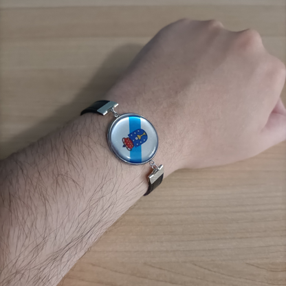 Pulsera con Bandera de Galicia - Medallón en Correa Ajustable, Regalo Original con Orgullo de Comunidad Autónoma