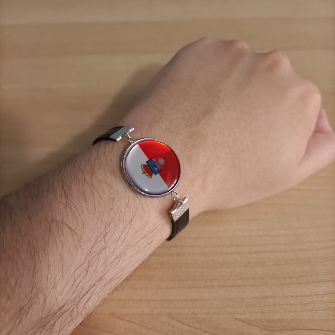 Pulsera con Bandera de Cantabria - Medallón en Correa Ajustable, Regalo Original con Orgullo de Comunidad Autónoma