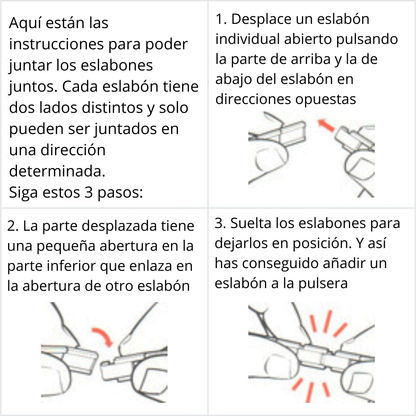 Pulsera Personalizada de nombres en Letras en eslabones de acero inoxidable