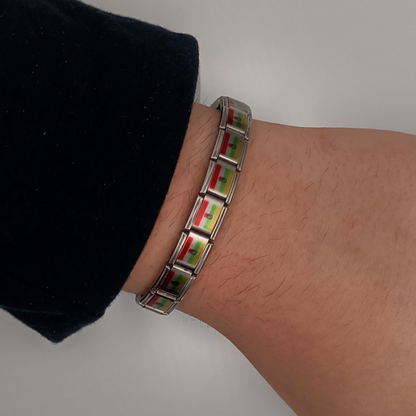 Pulsera con Bandera de La Rioja – Acero Inoxidable, Regalo Original de Comunidad Autónoma