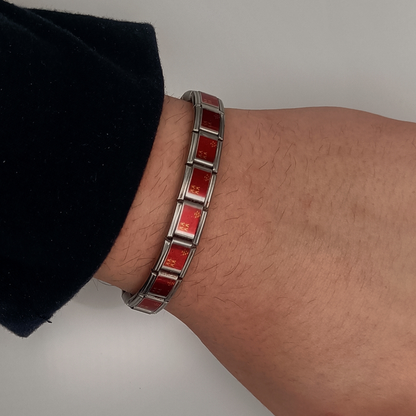Pulsera con Bandera de Murcia – Acero Inoxidable, Regalo Original de Comunidad Autónoma