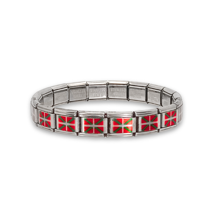 Pulsera con Bandera de País Vasco – Acero Inoxidable, Regalo Original de Comunidad Autónoma