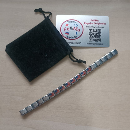 Pulsera con Bandera de Estados Unidos – Acero Inoxidable, Regalo Original