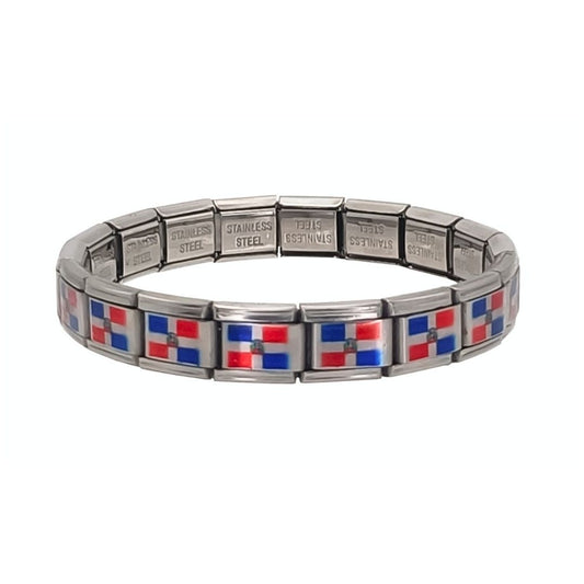 Pulsera con Bandera de República Dominicana – Acero Inoxidable, Regalo Original