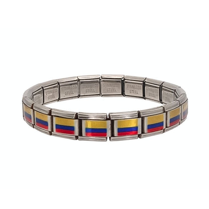 Pulsera con Bandera de Colombia – Acero Inoxidable, Regalo Original