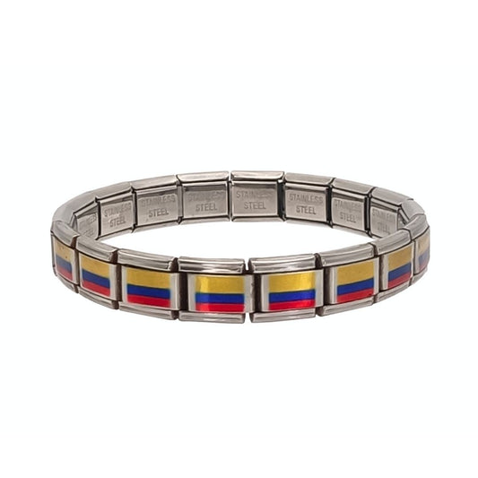 Pulsera con Bandera de Colombia – Acero Inoxidable, Regalo Original
