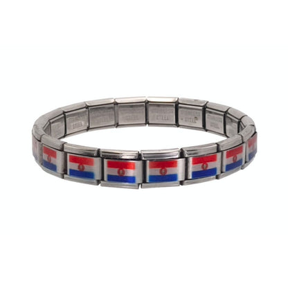Pulsera con Bandera de Paraguay – Acero Inoxidable, Regalo Original