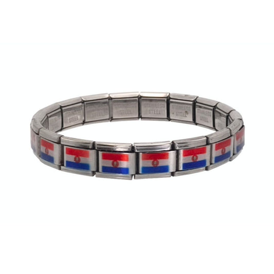 Pulsera con Bandera de Paraguay – Acero Inoxidable, Regalo Original