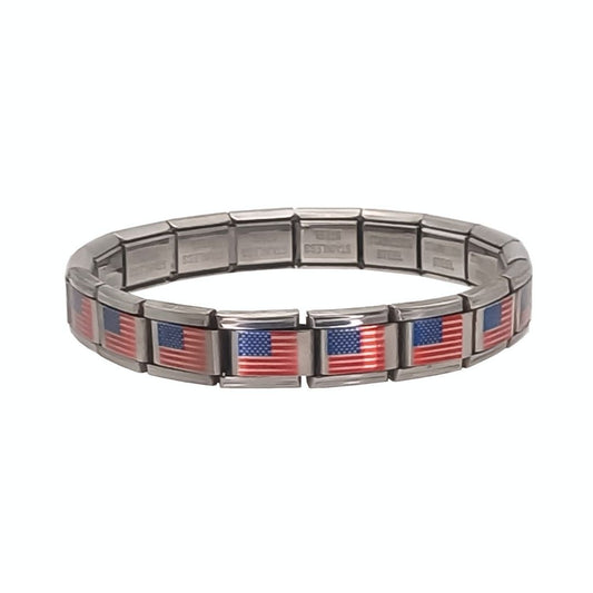 Pulsera con Bandera de Estados Unidos – Acero Inoxidable, Regalo Original