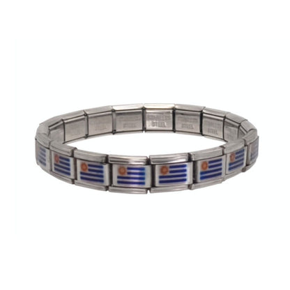 Pulsera con Bandera de Uruguay – Acero Inoxidable, Regalo Original