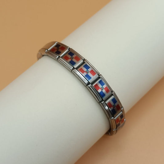 Pulsera con Bandera de República Dominicana – Acero Inoxidable, Regalo Original