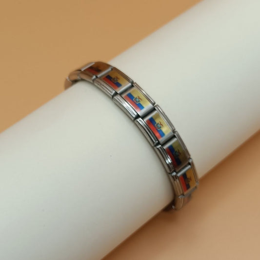 Pulsera con Bandera de Ecuador – Acero Inoxidable, Regalo Original