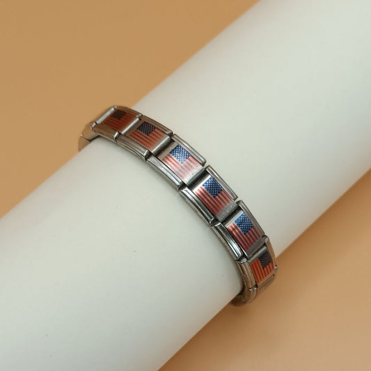 Pulsera con Bandera de Estados Unidos – Acero Inoxidable, Regalo Original