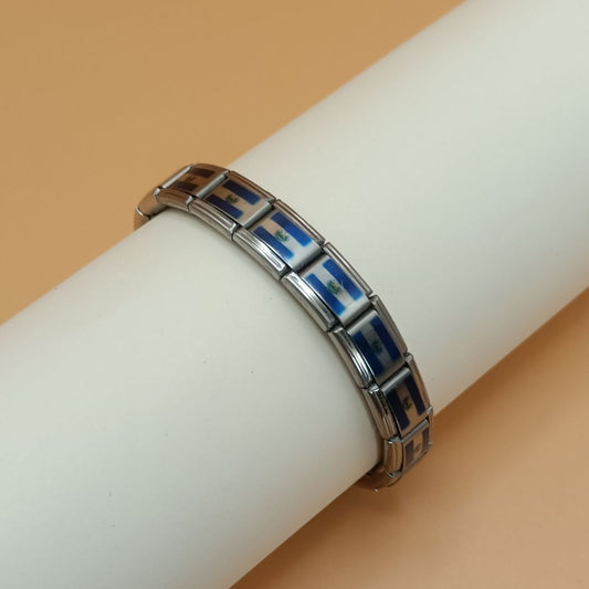 Pulsera con Bandera de El Salvador – Acero Inoxidable, Regalo Original