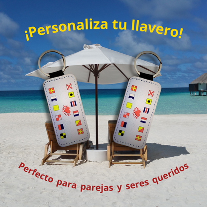 Set de 2 Llaveros personalizados de banderas nauticas
