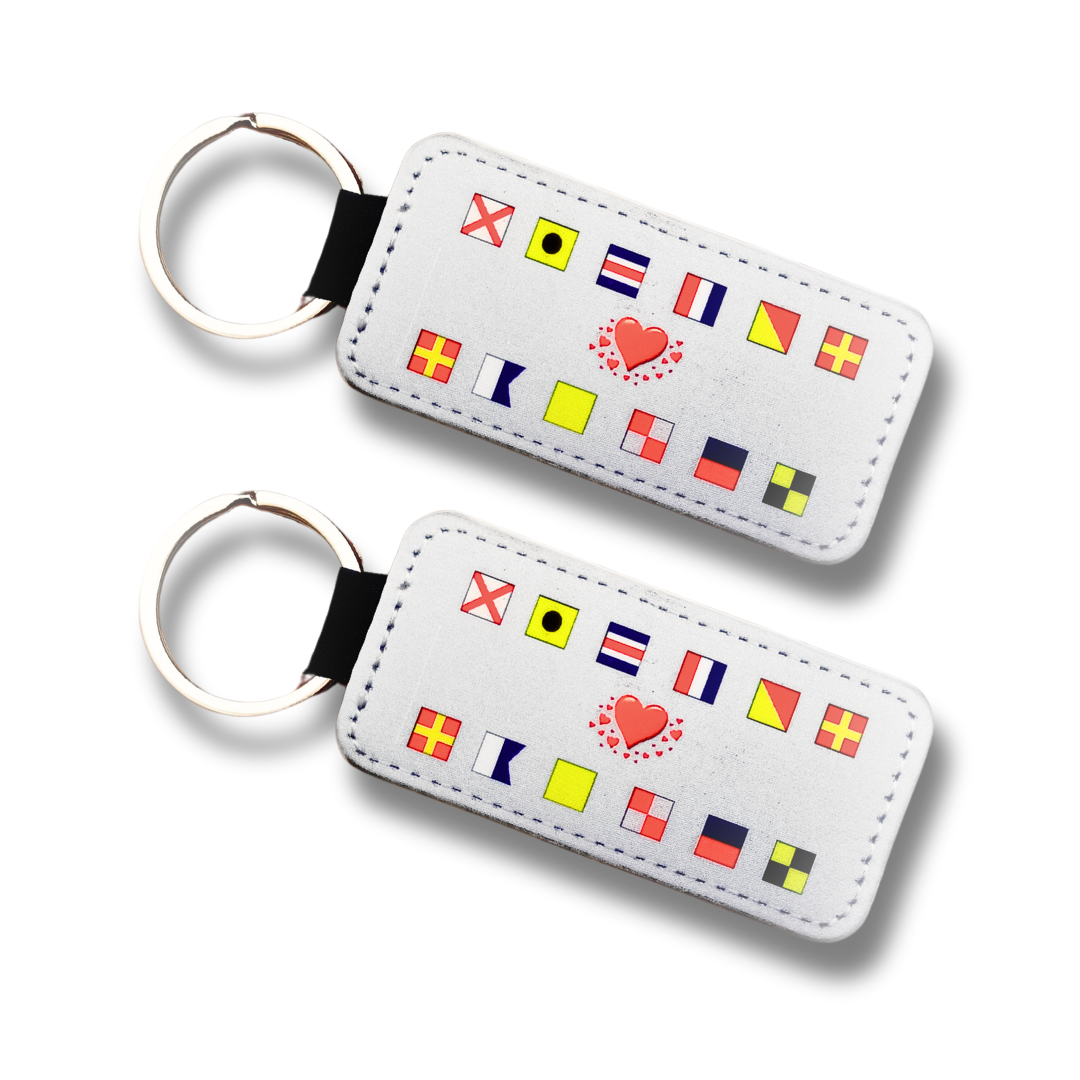 Set de 2 Llaveros personalizados de banderas nauticas