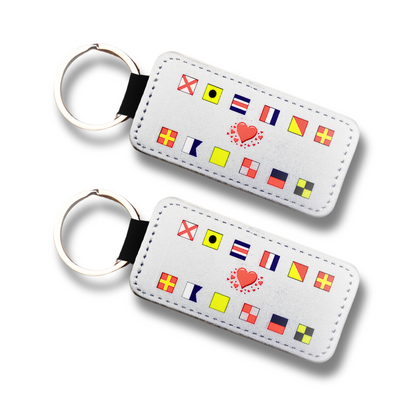 Set de 2 Llaveros personalizados de banderas nauticas