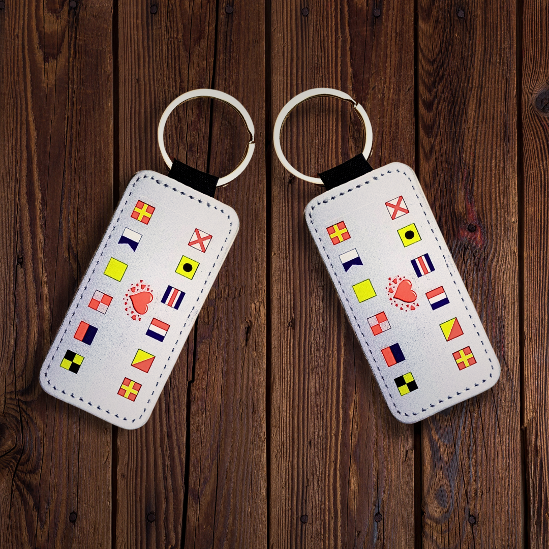 Set de 2 Llaveros personalizados de banderas nauticas