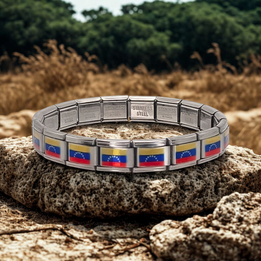 Pulsera con Bandera de Venezuela – Acero Inoxidable, Regalo Original