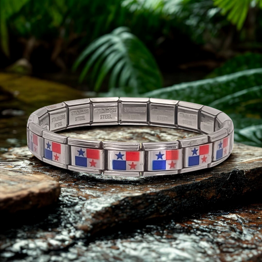 Pulsera con Bandera de Panamá – Acero Inoxidable, Regalo Original