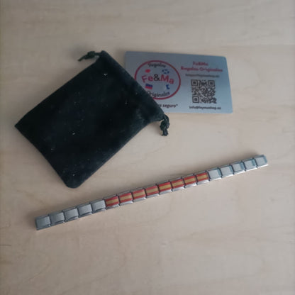 Pulsera Bandera de España – Eslabones de Acero Inoxidable con Estilo y Durabilidad