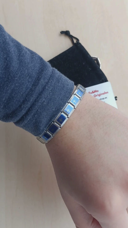 Pulsera con Bandera de Asturias – Acero Inoxidable, Regalo Original de Comunidad Autónoma