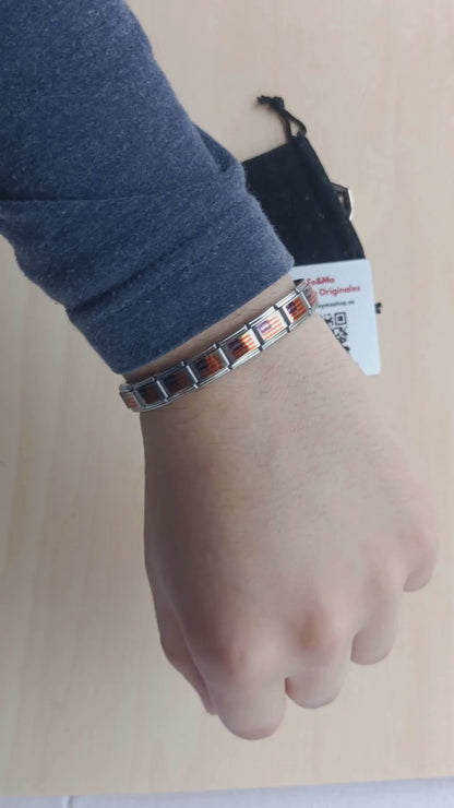 Pulsera con Bandera de Baleares – Acero Inoxidable, Regalo Original de Comunidad Autónoma
