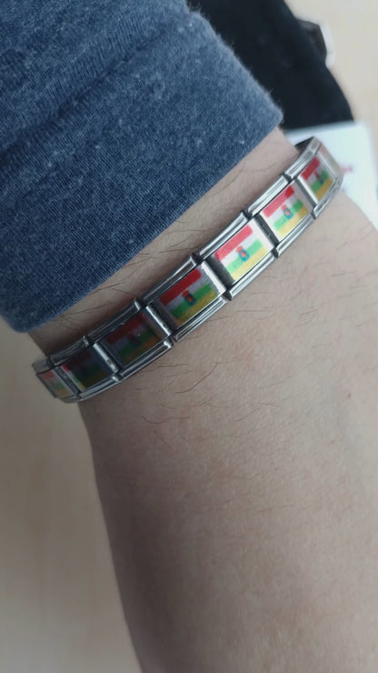 Pulsera con Bandera de La Rioja – Acero Inoxidable, Regalo Original de Comunidad Autónoma