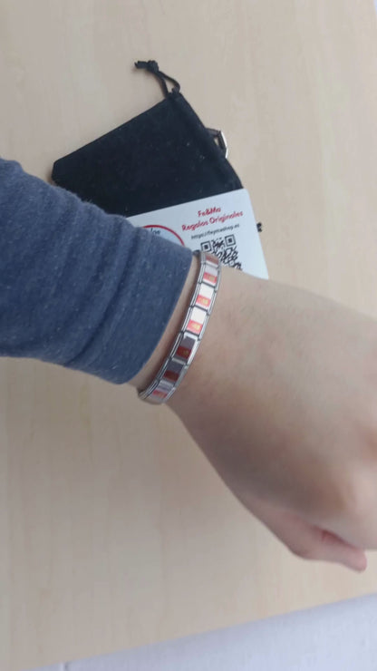 Pulsera con Bandera de Castilla-La Mancha – Acero Inoxidable, Regalo Original de Comunidad Autónoma