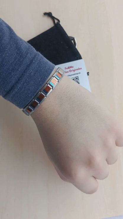 Pulsera con Bandera de Comunidad Valenciana – Acero Inoxidable, Regalo Original de Comunidad Autónoma
