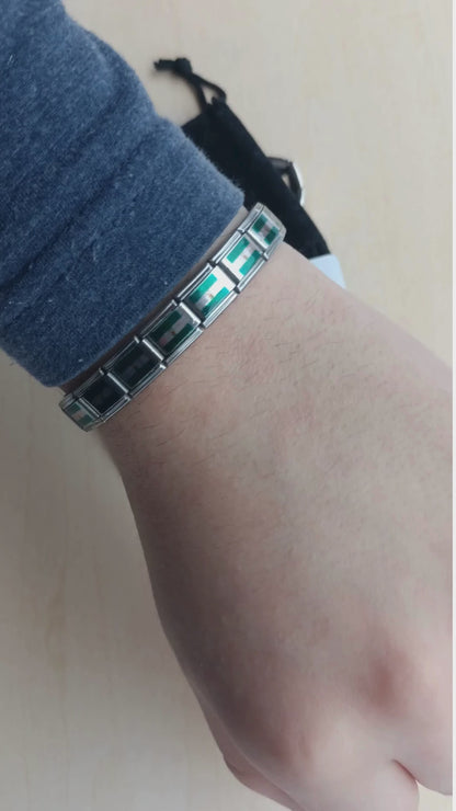 Pulsera con Bandera de Andalucía – Acero Inoxidable, Regalo Original de Comunidad Autónoma