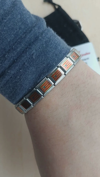 Pulsera con Bandera de Aragón – Acero Inoxidable, Regalo Original de Comunidad Autónoma