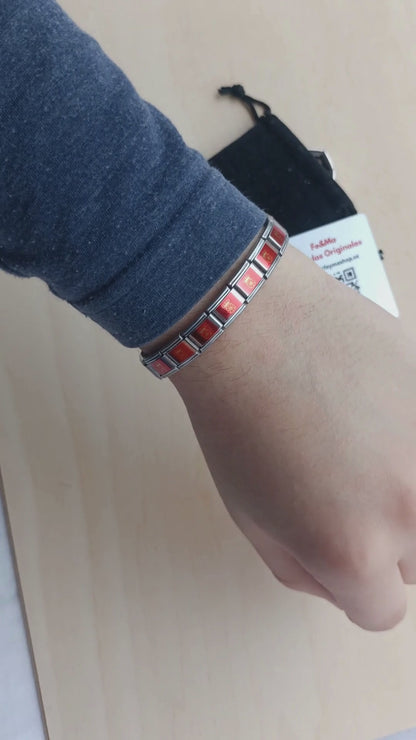 Pulsera con Bandera de Navarra – Acero Inoxidable, Regalo Original de Comunidad Autónoma